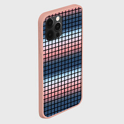 Чехол для iPhone 12 Pro Max Разноцветный коралловый с синим узор клетка, цвет: 3D-светло-розовый — фото 2