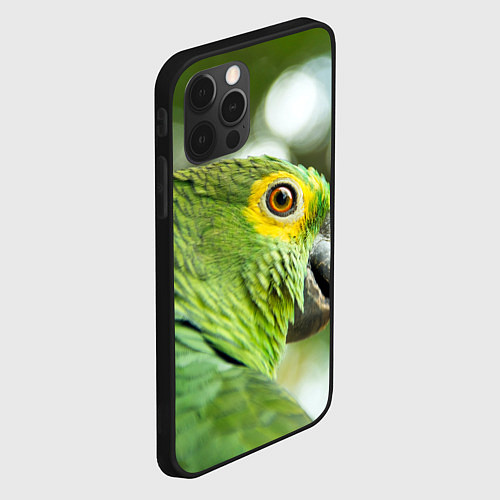 Чехол iPhone 12 Pro Max Попугaй / 3D-Черный – фото 2