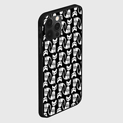 Чехол для iPhone 12 Pro Max Скелет кошки - Halloween pattern, цвет: 3D-черный — фото 2