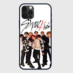 Чехол для iPhone 12 Pro Max Stray Kids white background, цвет: 3D-черный