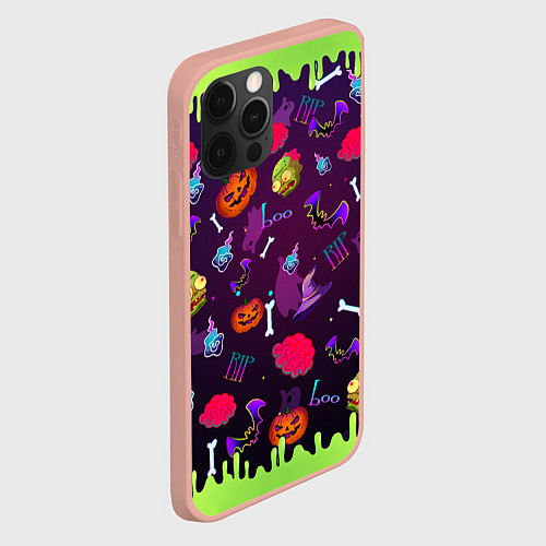 Чехол iPhone 12 Pro Max RIP halloween / 3D-Светло-розовый – фото 2