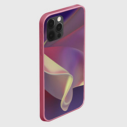 Чехол для iPhone 12 Pro Max Абстрактные объёмные волны бархата, цвет: 3D-малиновый — фото 2
