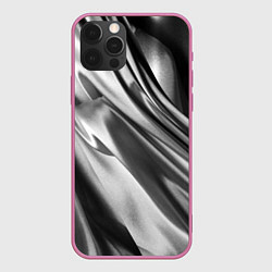 Чехол для iPhone 12 Pro Max Объёмный сатин - текстура, цвет: 3D-малиновый