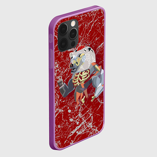 Чехол iPhone 12 Pro Max Bear-zombie - Halloween / 3D-Сиреневый – фото 2