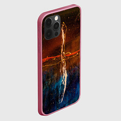 Чехол для iPhone 12 Pro Max Тени, блёстки и краски во тьме, цвет: 3D-малиновый — фото 2