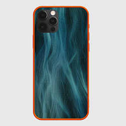 Чехол для iPhone 12 Pro Max Прерывистый абстрактный синий дым во тьме, цвет: 3D-красный