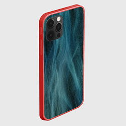 Чехол для iPhone 12 Pro Max Прерывистый абстрактный синий дым во тьме, цвет: 3D-красный — фото 2