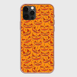 Чехол для iPhone 12 Pro Max Halloween Pumpkin Pattern, цвет: 3D-светло-розовый