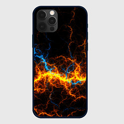 Чехол для iPhone 12 Pro Max Электрический рисунок, цвет: 3D-черный