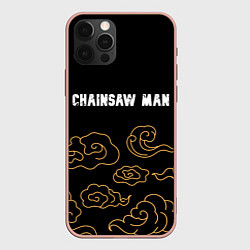 Чехол для iPhone 12 Pro Max Chainsaw Man anime clouds, цвет: 3D-светло-розовый