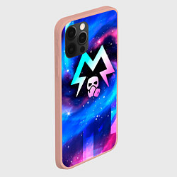 Чехол для iPhone 12 Pro Max Metro Exodus неоновый космос, цвет: 3D-светло-розовый — фото 2