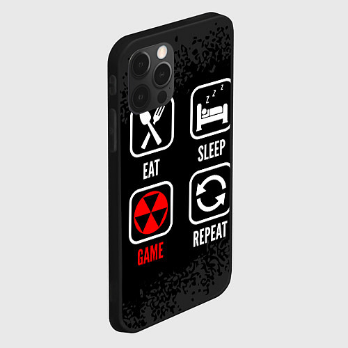 Чехол iPhone 12 Pro Max Eat, sleep, Fallout, repeat / 3D-Черный – фото 2