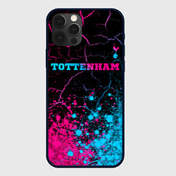 Чехол для iPhone 12 Pro Max Tottenham - neon gradient: символ сверху, цвет: 3D-черный