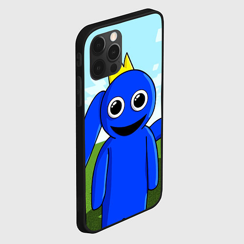 Чехол iPhone 12 Pro Max Blue: Rainbow Friends / 3D-Черный – фото 2