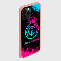 Чехол для iPhone 12 Pro Max Real Madrid - neon gradient, цвет: 3D-светло-розовый — фото 2