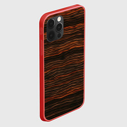 Чехол для iPhone 12 Pro Max Оранжевые абстрактные волны материи, цвет: 3D-красный — фото 2