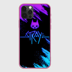 Чехол для iPhone 12 Pro Max Stray game neon, цвет: 3D-малиновый