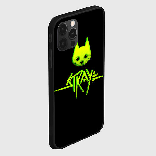 Чехол iPhone 12 Pro Max Stray green neon / 3D-Черный – фото 2