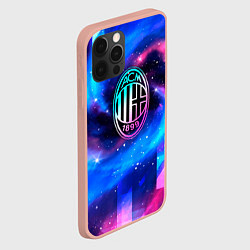 Чехол для iPhone 12 Pro Max AC Milan неоновый космос, цвет: 3D-светло-розовый — фото 2