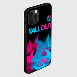 Чехол для iPhone 12 Pro Max Fallout - neon gradient: символ сверху, цвет: 3D-черный — фото 2