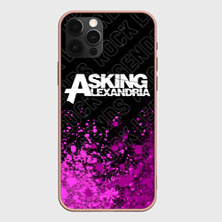 Чехол для iPhone 12 Pro Max Asking Alexandria rock legends: символ сверху, цвет: 3D-светло-розовый