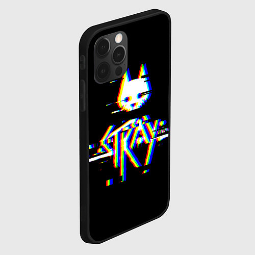 Чехол iPhone 12 Pro Max Stray glitch logo / 3D-Черный – фото 2