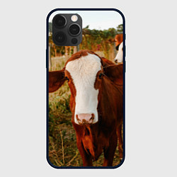 Чехол для iPhone 12 Pro Max Милая коровка, цвет: 3D-черный