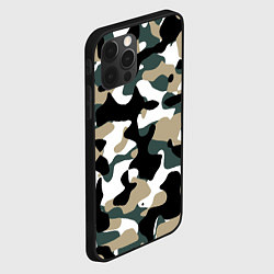 Чехол для iPhone 12 Pro Max Камуфляж Snow - Trees - Shrubs, цвет: 3D-черный — фото 2
