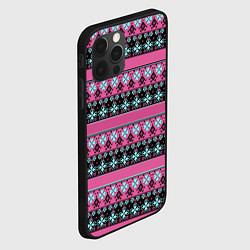 Чехол для iPhone 12 Pro Max Черно-розовый скандинавский орнамент, цвет: 3D-черный — фото 2
