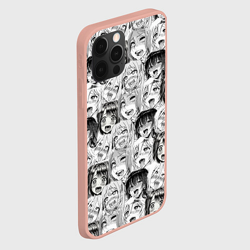 Чехол iPhone 12 Pro Max Разные девушки Ахегао / 3D-Светло-розовый – фото 2