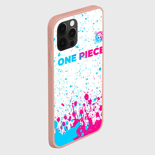 Чехол iPhone 12 Pro Max One Piece neon gradient style: символ сверху / 3D-Светло-розовый – фото 2