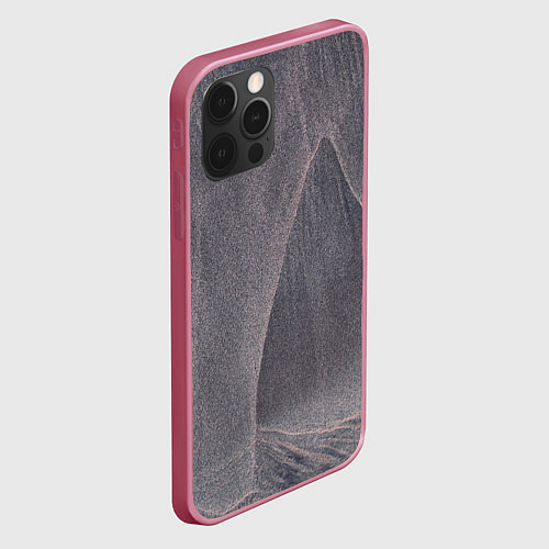 Чехол iPhone 12 Pro Max Тёмные туманные блёстки / 3D-Малиновый – фото 2