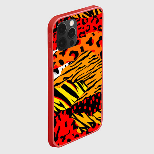 Чехол iPhone 12 Pro Max Абстрактный узор / 3D-Красный – фото 2