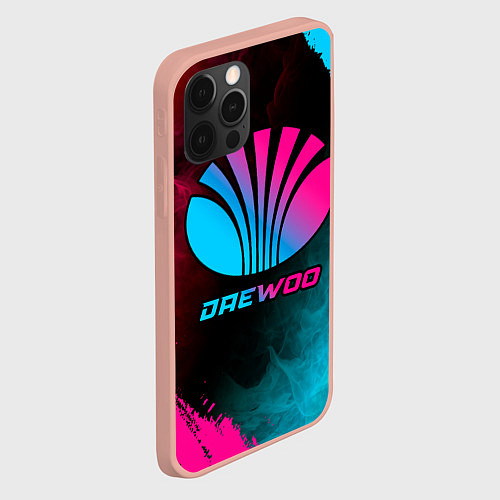 Чехол iPhone 12 Pro Max Daewoo - neon gradient / 3D-Светло-розовый – фото 2