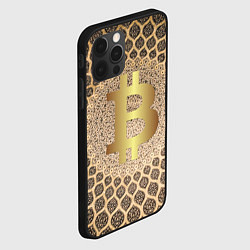 Чехол для iPhone 12 Pro Max Золотой биткоин, цвет: 3D-черный — фото 2