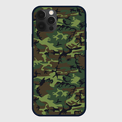 Чехол для iPhone 12 Pro Max Камуфляж лес - мелкий, цвет: 3D-черный