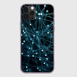 Чехол для iPhone 12 Pro Max Молекулы, цвет: 3D-серый
