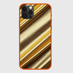 Чехол для iPhone 12 Pro Max Золотая голографическая диагональ, цвет: 3D-красный