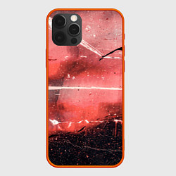Чехол для iPhone 12 Pro Max Красный туман, царапины и краски, цвет: 3D-красный