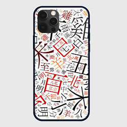 Чехол для iPhone 12 Pro Max Иероглифы, цвет: 3D-черный