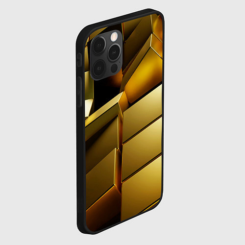 Чехол iPhone 12 Pro Max Золото / 3D-Черный – фото 2