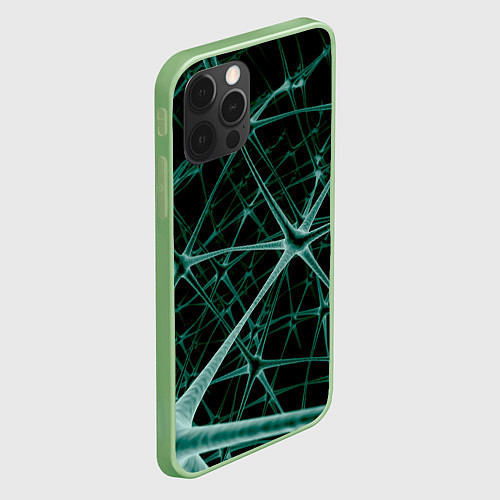 Чехол iPhone 12 Pro Max Нейронная сетка / 3D-Салатовый – фото 2