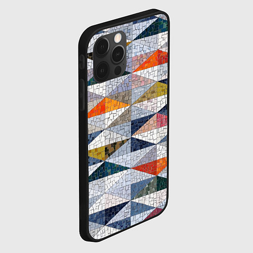 Чехол iPhone 12 Pro Max Каменный разноцветный паттерн / 3D-Черный – фото 2