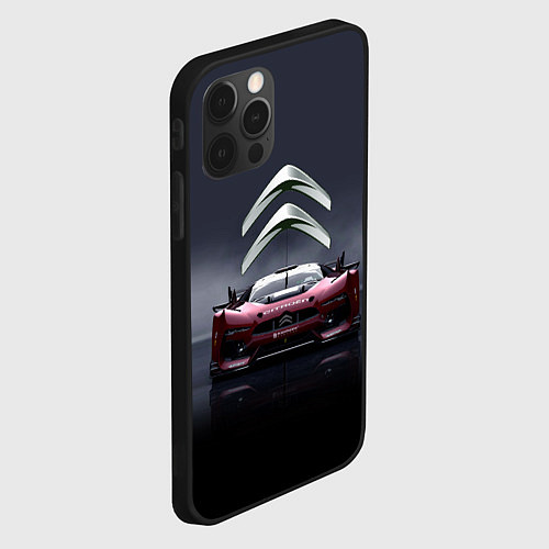 Чехол iPhone 12 Pro Max Citroen - Racing team - Motorsport / 3D-Черный – фото 2