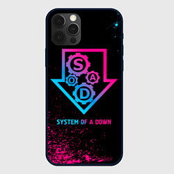 Чехол для iPhone 12 Pro Max System of a Down - neon gradient, цвет: 3D-черный