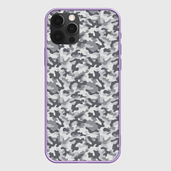 Чехол для iPhone 12 Pro Max Камуфляж М-21 серый, цвет: 3D-сиреневый