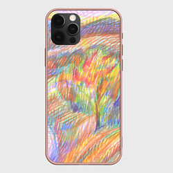 Чехол для iPhone 12 Pro Max Осенний пейзаж графика, цвет: 3D-светло-розовый