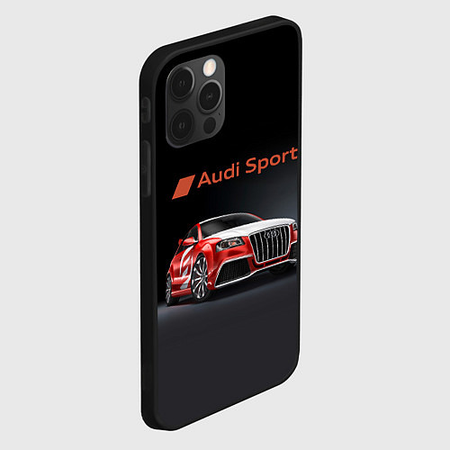 Чехол iPhone 12 Pro Max Audi sport - racing team / 3D-Черный – фото 2