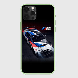 Чехол для iPhone 12 Pro Max BMW M4 GT4 - M Performance - Motorsport, цвет: 3D-салатовый