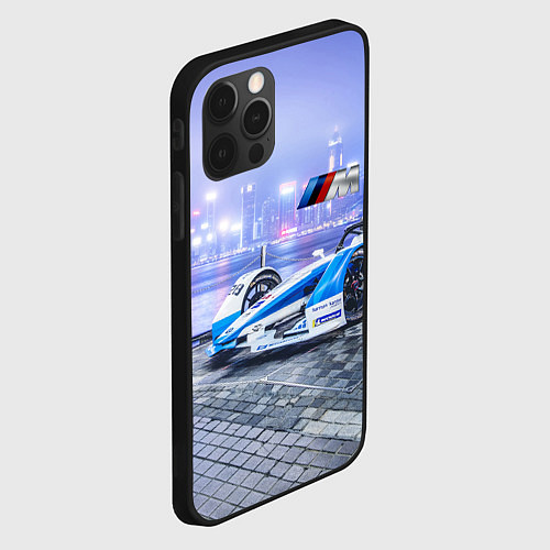 Чехол iPhone 12 Pro Max Спортивная бэха в городском пейзаже / 3D-Черный – фото 2